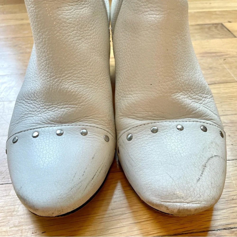 Rebecca Minkoff Studded Leather Ankle Boots, White sz 8.5 - Picture 6 of 11